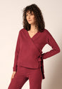 Vorderansicht von einem Damen-Model, das HU cabernet baumwolle Jacke trägt