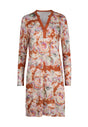 Vorderansicht (Freisteller) von HU rust floral aquarelle modal/viskose/tencel Nachthemd langarm