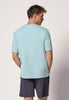 Rückansicht von einem Herren-Model, das HU almost sky baumwolle Shirt kurzarm trägt