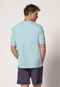 Rückansicht von einem Herren-Model, das HU almost sky baumwolle Shirt kurzarm trägt