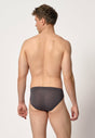 Rückansicht von einem Herren-Model, das HU almost navystripes modal/viskose/tencel Slip trägt