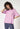 Vorderansicht von einem Damen-Model, das HU almost pink baumwolle Shirt kurzarm trägt