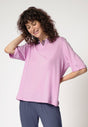 Vorderansicht von einem Damen-Model, das HU almost pink baumwolle Shirt kurzarm trägt
