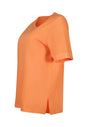 Ansicht von einem Damen-Model, das HU prisma apricot modal/viskose/tencel Shirt kurzarm trägt