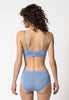 Rückansicht von einem Damen-Model, das HU prisma blue modal/viskose/tencel Soft BH trägt