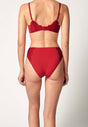Rückansicht von einem Damen-Model, das HU countryfied wildrose modal/viskose/tencel Rio Slip trägt