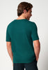 Rückansicht von einem Herren-Model, das HU deep teal baumwolle Shirt kurzarm trägt