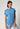 Vorderansicht von einem Damen-Model, das HU azure blue modal/viskose/tencel Shirt kurzarm trägt