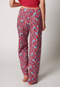 Rückansicht von einem Damen-Model, das HU red paisleyflowers modal/viskose/tencel Pants lang trägt