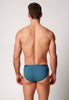 Rückansicht von einem Herren-Model, das HU oceanview stripes selection baumwolle Slip Doppelpack trägt