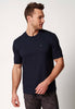Vorderansicht von einem Herren-Model, das HU baritone blue baumwolle Shirt kurzarm trägt