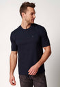 Vorderansicht von einem Herren-Model, das HU baritone blue baumwolle Shirt kurzarm trägt