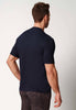 Rückansicht von einem Herren-Model, das HU baritone blue baumwolle Shirt kurzarm trägt