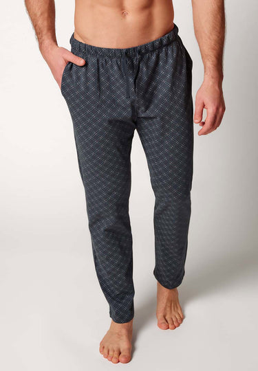 Vorderansicht von einem Herren-Model, das HU odyssey gray check baumwolle Hose lang trägt