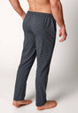 Rückansicht von einem Herren-Model, das HU odyssey gray check baumwolle Hose lang trägt