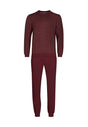 Vorderansicht (Freisteller) von HU maroon banner minimal baumwolle Pyjama lang