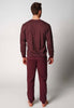 Rückansicht von einem Herren-Model, das HU maroon banner minimal baumwolle Pyjama lang trägt