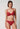 Vorderansicht von einem Damen-Model, das HU red dahlia mikrofaser Bügel BH trägt