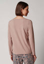 Rückansicht von einem Damen-Model, das HU bark modal/viskose/tencel Shirt langarm trägt