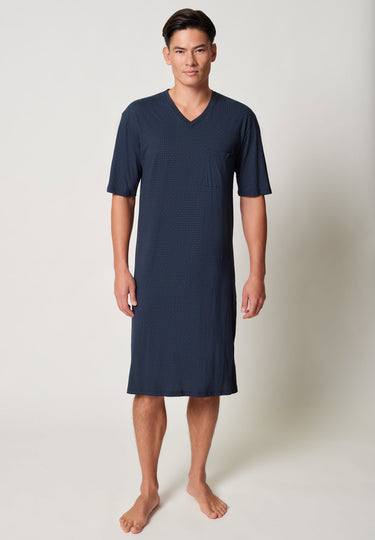 Vorderansicht von einem Herren-Model, das HU outer space minimal baumwolle Nachthemd kurzarm trägt