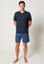 Vorderansicht von einem Herren-Model, das HU outer space modal/viskose/tencel Pyjama kurz trägt