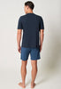 Rückansicht von einem Herren-Model, das HU outer space modal/viskose/tencel Pyjama kurz trägt