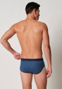 Rückansicht von einem Herren-Model, das HU ensign blue signs baumwolle Slip mit Eingriff trägt