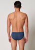 Rückansicht von einem Herren-Model, das HU ensign blue minimal modal/viskose/tencel Slip trägt