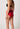 Rückansicht von einem Damen-Model, das HU true red mikrofaser Maxi Slip trägt