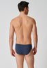 Rückansicht von einem Herren-Model, das HU dark denim modal/viskose/tencel Slip trägt