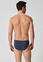 Rückansicht von einem Herren-Model, das HU dark denim modal/viskose/tencel Slip trägt