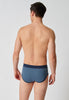 Rückansicht von einem Herren-Model, das HU dark denim rhombus baumwolle Slip mit Eingriff trägt