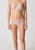 Vorderansicht von einem Damen-Model, das HU burnished lilac mikrofaser Midi Slip trägt
