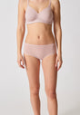 Vorderansicht von einem Damen-Model, das HU burnished lilac mikrofaser Midi Slip trägt