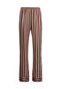 Ansicht von einem Damen-Model, das HU rhubarb stripes modal/viskose/tencel Pyjama lang trägt