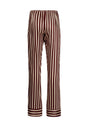 Ansicht von einem Damen-Model, das HU rhubarb stripes modal/viskose/tencel Pyjama lang trägt