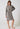 Vorderansicht von einem Damen-Model, das HU taupe grey melange modal/viskose/tencel Kleid trägt