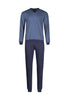 Vorderansicht (Freisteller) von HU denimblue houndstooth check baumwolle Pyjama lang