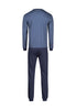 Rückansicht (Freisteller) von HU denimblue houndstooth check baumwolle Pyjama lang
