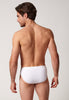Rückansicht von einem Herren-Model, das HU white baumwolle Slip Doppelpack trägt
