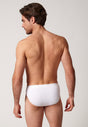 Rückansicht von einem Herren-Model, das HU white baumwolle Slip Doppelpack trägt