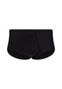 Ansicht von einem Herren-Model, das HU black baumwolle Slip mit Eingriff Doppelpack trägt