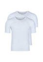 Vorderansicht (Freisteller) von HU white baumwolle Shirt kurzarm Doppelpack