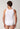 Rückansicht von einem Herren-Model, das HU white baumwolle Tanktop Doppelpack trägt