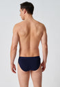 Ansicht von einem Herren-Model, das HU blue pinstripe selection baumwolle Slip Doppelpack trägt