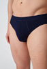 Ansicht von einem Herren-Model, das HU blue pinstripe selection baumwolle Slip Doppelpack trägt