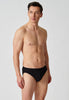 Ansicht von einem Herren-Model, das HU black stripes selection baumwolle Slip Doppelpack trägt