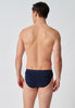 Rückansicht von einem Herren-Model, das HU dress blue baumwolle Slip Doppelpack trägt