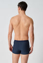 Rückansicht von einem Herren-Model, das HU blue pinstripe selection baumwolle Pants Doppelpack trägt