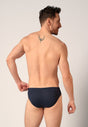 Ansicht von einem Herren-Model, das HU blue-black selection baumwolle Slip 3er Pack trägt